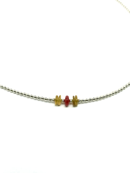 Yellow Sapphire and Orange Sapphire 16" Necklace Tarazed Gems & Jewellery